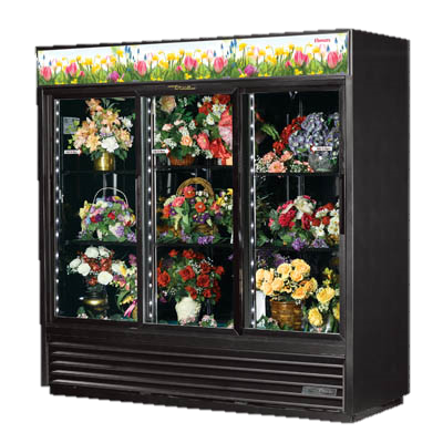 superior-equipment-supply - True Food Service Equipment - True Three Section Six Shelf Powder Coated Steel Exterior Floral Merchandiser