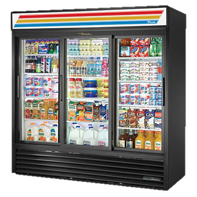 superior-equipment-supply - True Food Service Equipment - True Three Section Twelve Shelf Powder Coated Steel Exterior Refrigerated Merchandiser