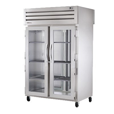superior-equipment-supply - True Food Service Equipment - True Two Section Two Glass Door Front & Two Stainless Steel  Door Rear Pass-Thru Heated Cabinet