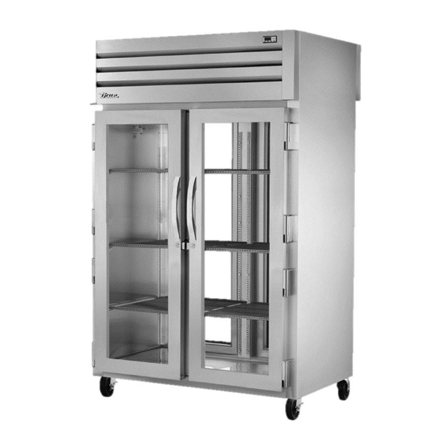superior-equipment-supply - True Food Service Equipment - True Two Section Two Front & Rear Glass Door Pass-Thru Refrigerator