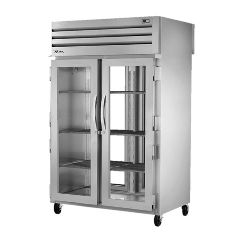 superior-equipment-supply - True Food Service Equipment - True Two Section Two Front & Rear Glass Door Pass-Thru Refrigerator