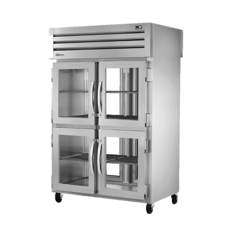superior-equipment-supply - True Food Service Equipment - True Two Section Four Glass Front Door & 2 Glass Rear Door Pass-Thru Refrigerator