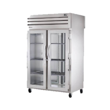 superior-equipment-supply - True Food Service Equipment - True Two-Section Two Glass Door Front Two Stainless Steel Door Rear Pass-Thru Refrigerator