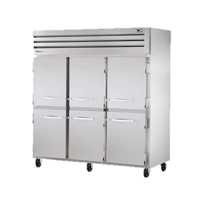 superior-equipment-supply - True Food Service Equipment - True Three Section Six Stainless Steel Half Door Reach-In Refrigerator