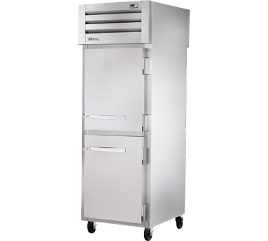 superior-equipment-supply - True Food Service Equipment - True One-Section Two Stainless Steel Half Door Front & One Stainless Steel Door Rear Pass-Thru Refrigerator