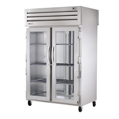 superior-equipment-supply - True Food Service Equipment - True Two Glass Door Front & Two Stainless Steel Door Rear Pass-Thru Heated Cabinet
