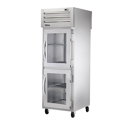 superior-equipment-supply - True Food Service Equipment - True One-Section Two Glass Half Door Front & One Stainless Steel Door Rear Pass-Thru Refrigerator