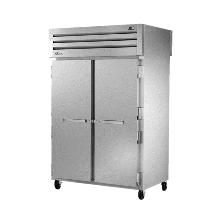 superior-equipment-supply - True Food Service Equipment - True Two-Section Two Stainless Steel Door Front & Two Glass Door Rear Pass-Thru Refrigerator