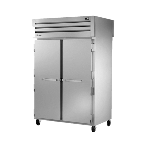 superior-equipment-supply - True Food Service Equipment - True Two-Section Two Stainless Steel Door Front & Two Glass Door Rear Pass-Thru Refrigerator