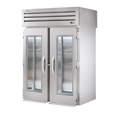 superior-equipment-supply - True Food Service Equipment - True Two-Section Two Glass Door Front & Two Stainless Steel Door Rear Roll-Thru Refrigerator