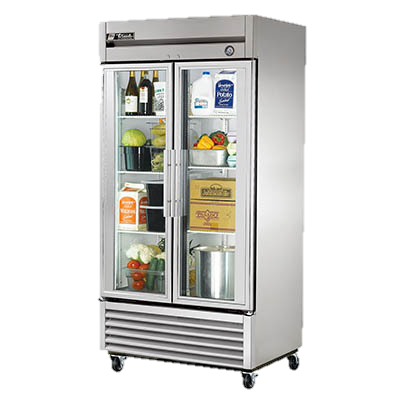 superior-equipment-supply - True Food Service Equipment - True  Stainless Steel Two-Section Two Glass Door Reach-In Refrigerator