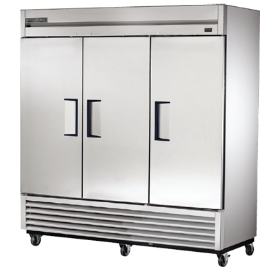 superior-equipment-supply - True Food Service Equipment - True Stainless Steel Three-Section Three Solid Door Reach-In Freezer