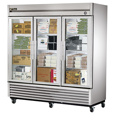 superior-equipment-supply - True Food Service Equipment - True Stainless Steel Three-Section Three Glass Door Reach-In Freezer