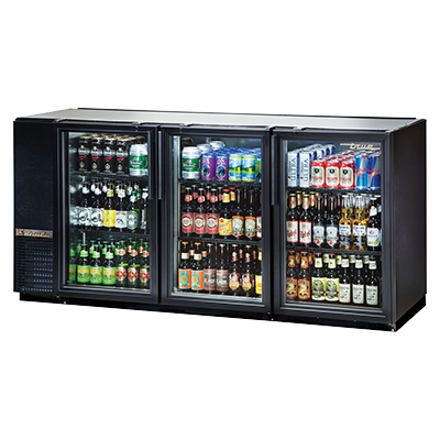 superior-equipment-supply - True Food Service Equipment - True Three-Section Three Glass Door Galvanized Interior Backbar Cooler 72"W