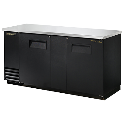 superior-equipment-supply - True Food Service Equipment - True Two-Section Two Door Black Vinyl Exterior Backbar Cooler 70"W