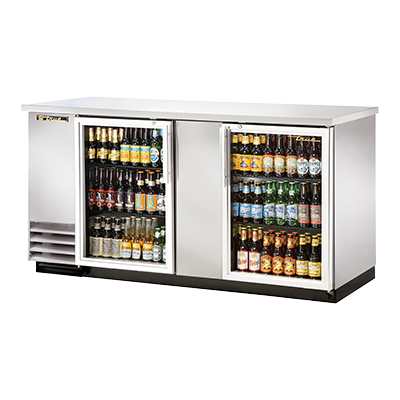 superior-equipment-supply - True Food Service Equipment - True Two-Section Two Glass Door Stainless Steel Exterior Backbar Cooler 70"W