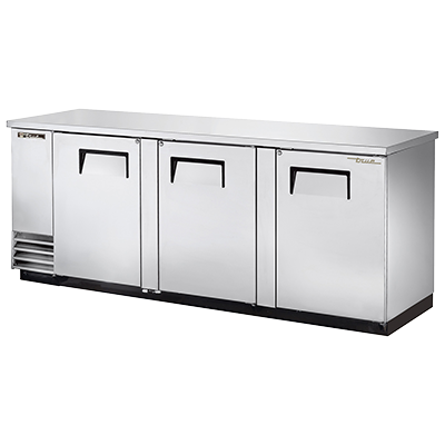superior-equipment-supply - True Food Service Equipment - True Three-Section Three Door Stainless Steel Exterior Backbar Cooler 90"W
