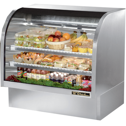 superior-equipment-supply - True Food Service Equipment - True Stainless Steel Curved Glass Display Case 48" Self-Contained Refrigeration