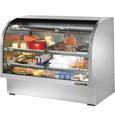 superior-equipment-supply - True Food Service Equipment - True Stainless Steel Curved Glass Display Case 60"W Self-Contained Refrigeration