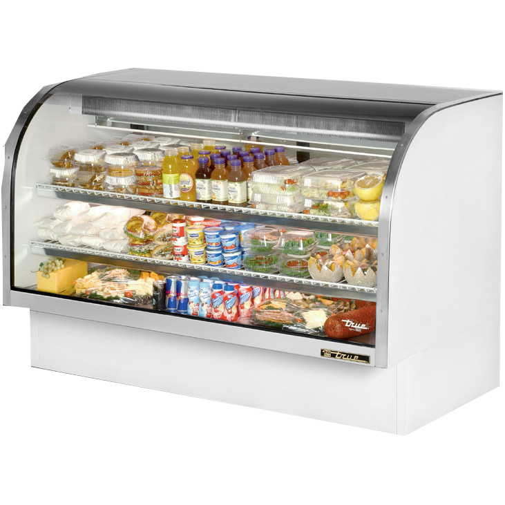 superior-equipment-supply - True Food Service Equipment - True White Vinyl Self-Contained Refrigeration Curved Glass Display Case 72"W