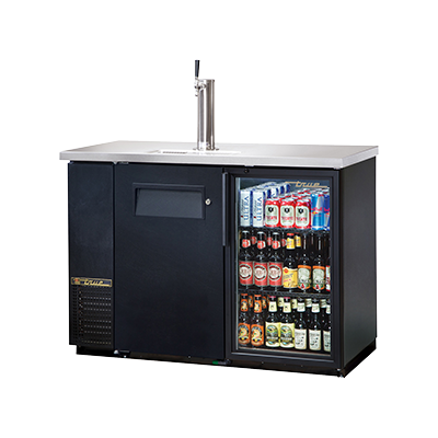 superior-equipment-supply - True Food Service Equipment - True One Solid & One Glass Door Black Vinyl Exterior Draft Beer Cooler 50"W