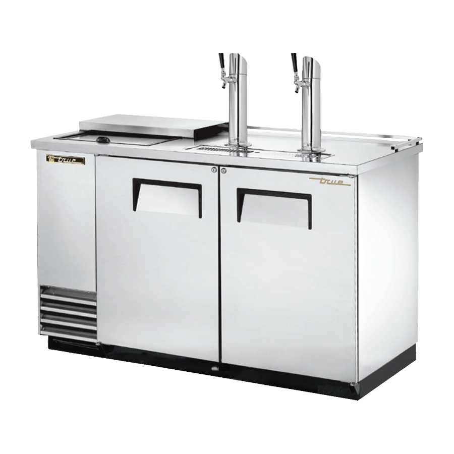 superior-equipment-supply - True Food Service Equipment - True Two Door (2) Tap Stainless Steel Exterior Club Top Draft Beer Cooler 59"W