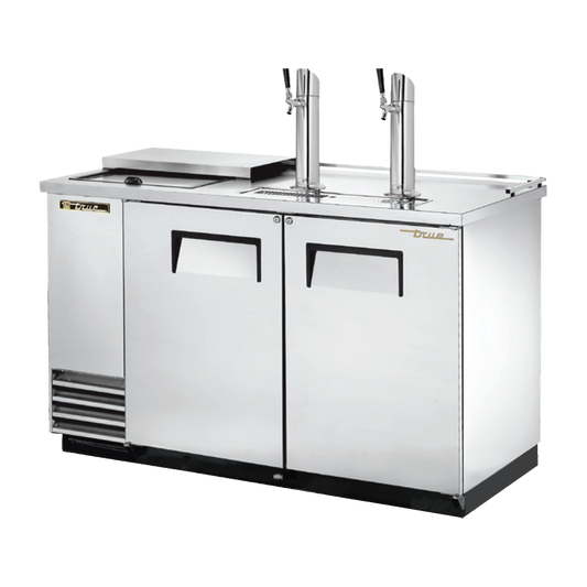 superior-equipment-supply - True Food Service Equipment - True Two Door (2) Tap Stainless Steel Exterior Club Top Draft Beer Cooler 59"W