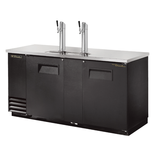 superior-equipment-supply - True Food Service Equipment - True Two Door (3) Keg Black Vinyl Exterior Draft Beer Cooler 69"W