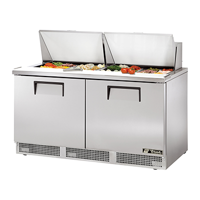 superior-equipment-supply - True Food Service Equipment - True Two-Section Stainless Steel Exterior Self-Contained Sandwich/Salad Prep Table 64"W