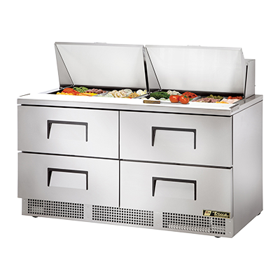 superior-equipment-supply - True Food Service Equipment - True Two-Section Four Drawers Stainless Steel Sandwich/Salad Prep Table 64"W