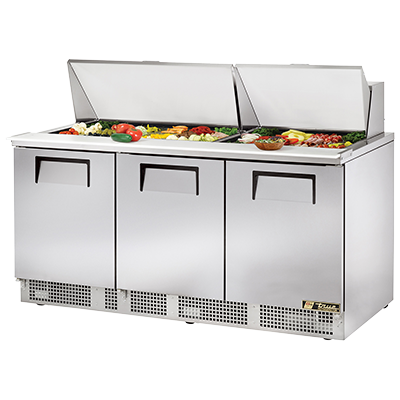 superior-equipment-supply - True Food Service Equipment - True Three-Section Stainless Steel Exterior Sandwich/Salad Prep Table 72"W