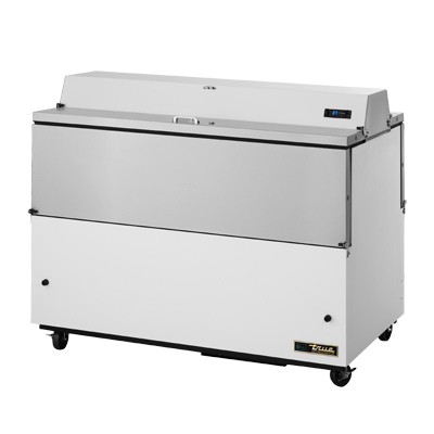 superior-equipment-supply - True Food Service Equipment - True White Vinyl Exterior Milk Cooler With Dual Sided Stainless Steel Lid 58"W