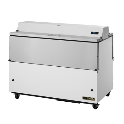 superior-equipment-supply - True Food Service Equipment - True White Vinyl Exterior Milk Cooler With Dual Sided Stainless Steel Lid 58"W