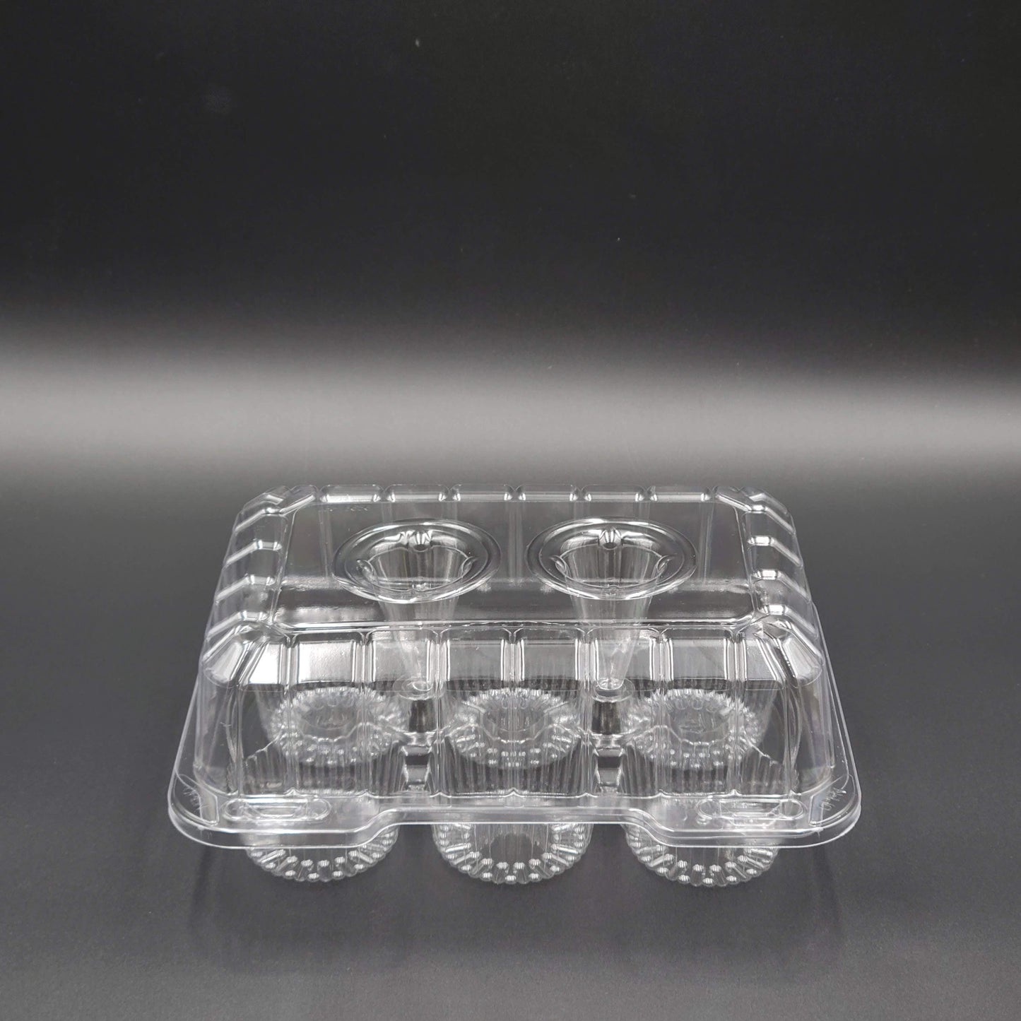 DFI Clear Hinged Muffin Container 6 Count LBH-6656 - 350/Case