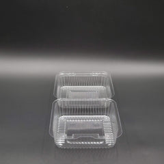 DFI Clear Hinged OPS Plastic Deep Container 6-1/2" x 6-1/8" x 3-1/4" LBH-625 - 500/Case