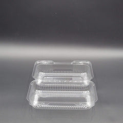DFI Clear Loaf Hinged OPS Plastic Container 9" x 5-1/2" x 3-7/16" LBH-523 - 500/Case
