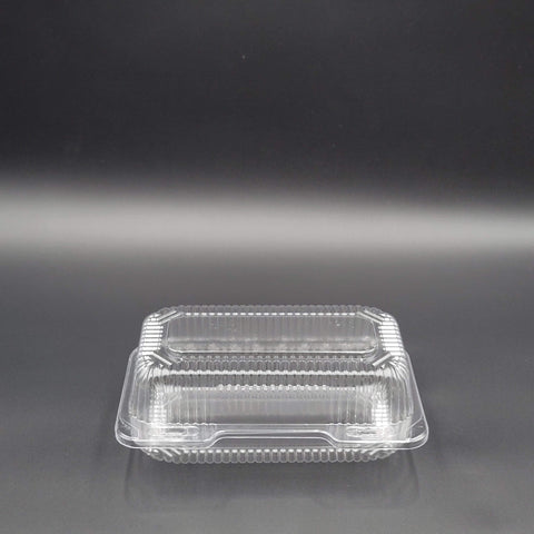 DFI Clear Loaf Hinged OPS Plastic Container 9" x 5-1/2" x 3-7/16" LBH-523 - 500/Case