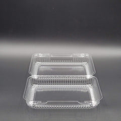 DFI Clear Loaf/Cookie Hinged OPS Plastic Container 9-3/8" x 6-3/4" x 2-5/8" LBH-663 - 350/Case