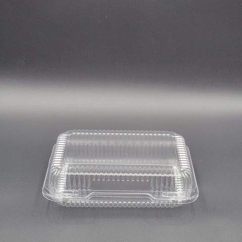 DFI Clear Loaf/Cookie Hinged OPS Plastic Container 9-3/8" x 6-3/4" x 2-5/8" LBH-663 - 350/Case