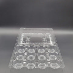 DFI Clear Cupcake/Muffin 12 Count Hinged OPS Plastic Container 13" x 10-3/8" x 3-11/16" LBH-9222 - 100/Case