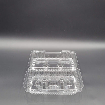 DFI Clear Hinged Cupcake Container 6 Count LBH-6646 - 350/Case