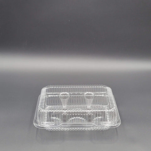 DFI Clear Hinged Cupcake Container 6 Count 9-3/8" x 6-3/4" x 3-1/16" LBH-6646 - 350/Case