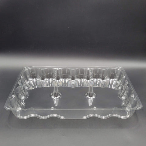 Clear RPET Plastic Two Piece 24 Compartment Cupcake Container 18" x 12-1/2" x 2-1/2" 0CAS2M24CK - 25/Case