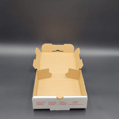 Corrugated Pizza Box Printed White 7" x 7" x 2" - 50/Case
