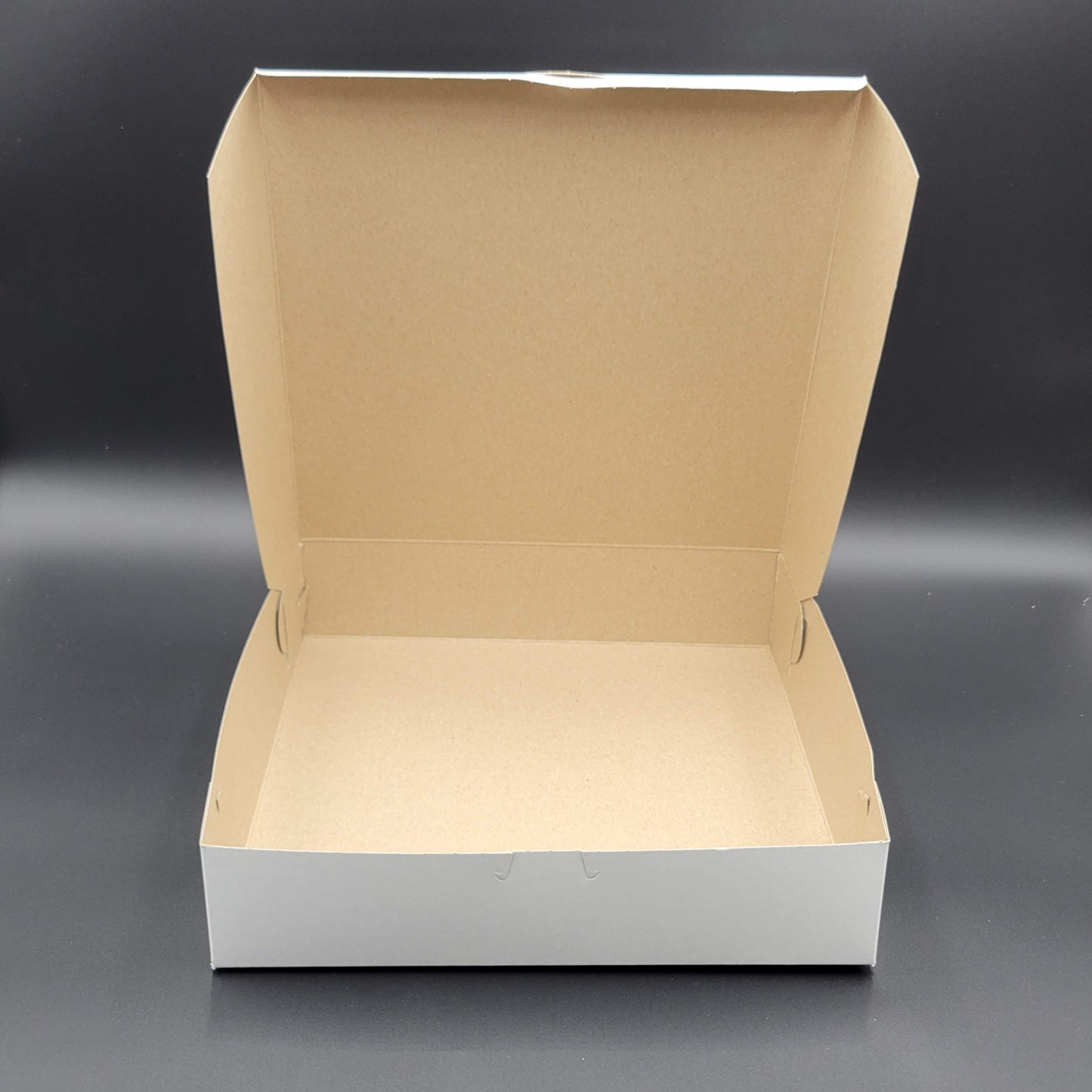 Bakery/Cake Box Lock Corner White 12" x 12" x 2.75" - 100/Case