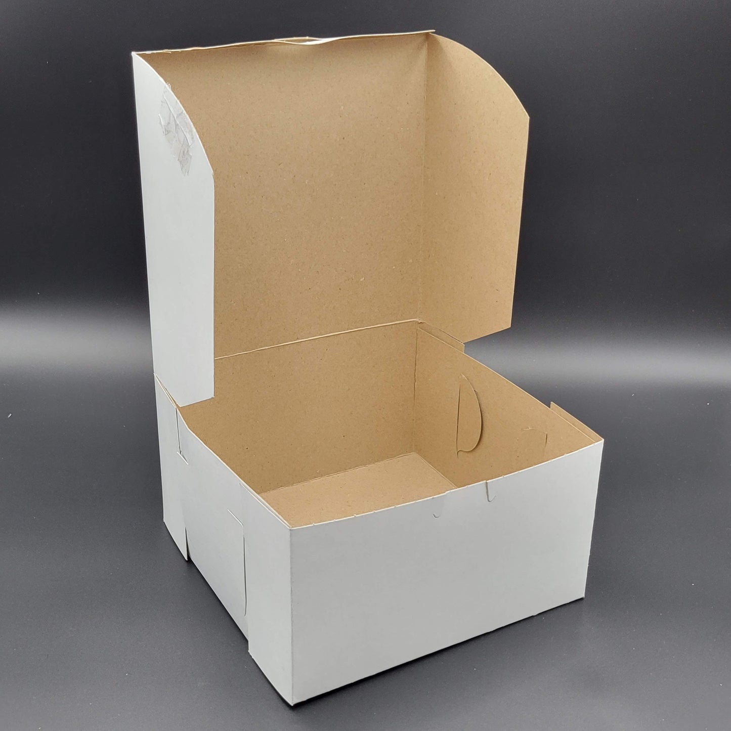 Bakery/Cake Box Lock Corner White 9" x 9" x 5" - 100/Case