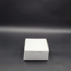 Bakery/Cake Box Lock Corner White 6" x 6" x 3" - 250/Case