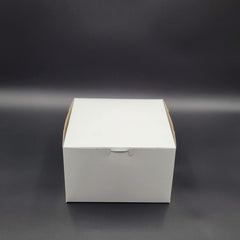 Bakery/Cake Box Lock Corner White 8" x 8" x 5" - 100/Case