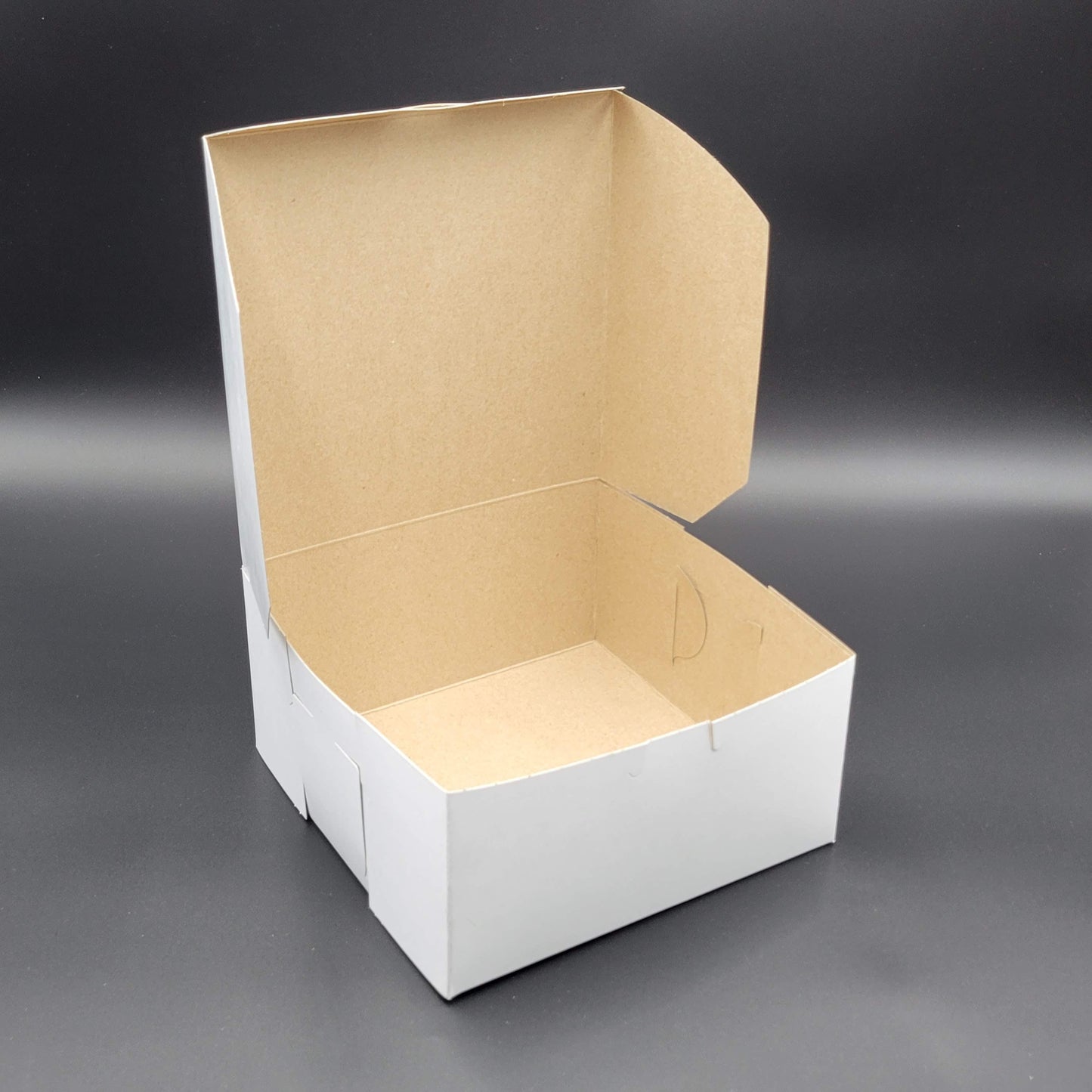 Bakery/Cake Box Lock Corner White 8" x 8" x 4" - 250/Case