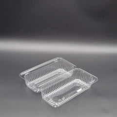 DFI Clear Loaf Hinged OPS Plastic Container 8-1/2" x 4-1/2" x 3-1/2" LBH-463 - 500/Case